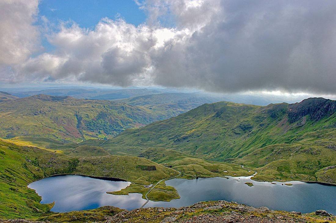Mountains and lakes in Gwynedd