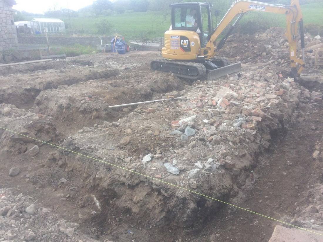 Digger on site for groundworks