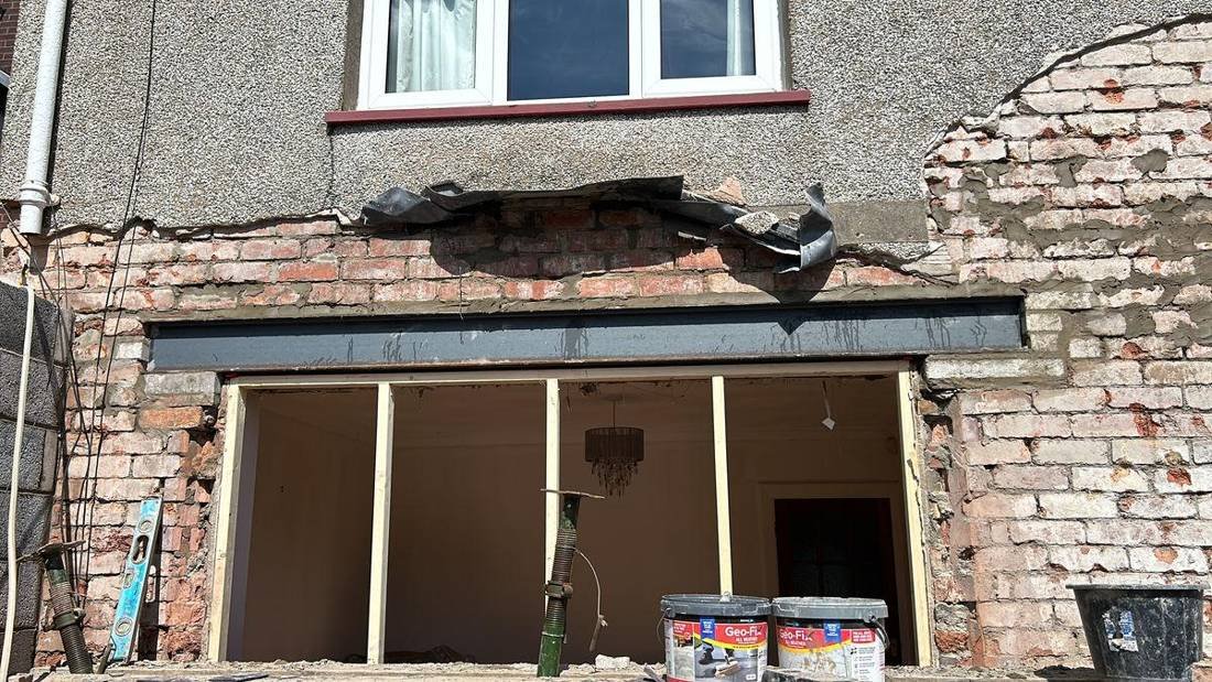 New structural opening with steel beam