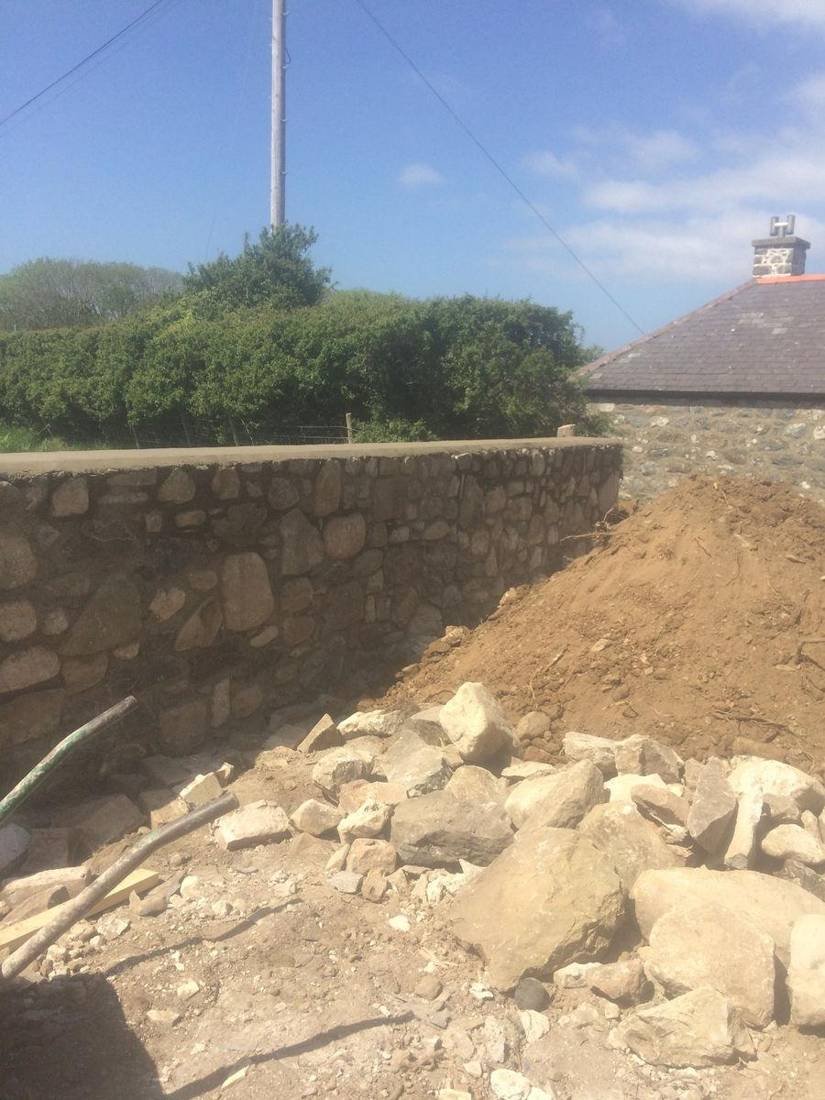 New stone wall and groundwork